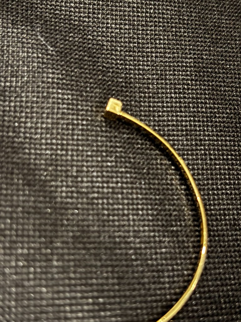 14k Solid Yellow Gold Italian Cube Cuff Bangle Bracelet — image 6 of 8